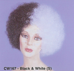 ITEM # BCW167 Women Costume Wig, Black & White