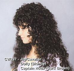 BCW197 Women Costume Wig, Jig, Dolly, Captain Hooks