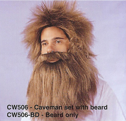 BCW506 Men Costume Wig, Caveman set with beard