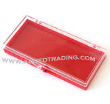 Red color clam shell eyelash case, hard plastic case, lash case.