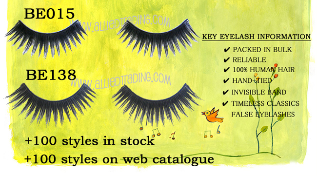 Eyelashes in bulk pack. No brand name. 