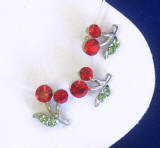 nk123 cherry invisible anklet, 3 cherries on an anklet