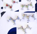 nk138 illusion anklet. 3 martinies on each piece