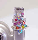 CE60 Austrian Crystal Cell Phone Antenna Charm, Christmas Bell