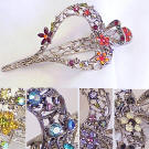 Flower accented long hair clip