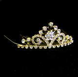 TAB108 Gold Plated Rhinestone Baby Tiara