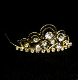 TAB110 Gold Plated Rhinestone Baby Tiara