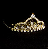 TAB111 Gold Plated Rhinestone Baby Tiara