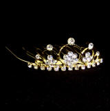 TAB112 Gold Plated Rhinestone Baby Tiara