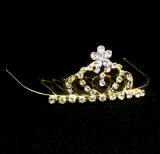 TAB113 Gold Plated Rhinestone Baby Tiara