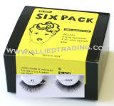 Bulk eyelashes six pack, natural false eyelashes, sold in 6 pack, 3 1cc mini eyelash glue included.