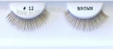 Brown false eyelashes, item # BE12BR, pack of 100. 