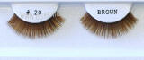 Brown fake eyelashes, #20BR, pack of 100. 