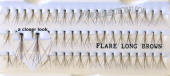 Brown individual eyelashes, flare long, 100 pack. 