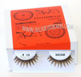 ITEM # BEK28BR, Brown false eyelashes, Natural look brown lashes.