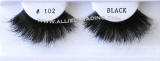 Item # 102 black, 100 pack eyelashes in bulk, Natural hair false upper eyelashes, hand tied, feathered, www.alliedtrading.com