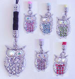 CEK57 OWL CELL PHONE CHARM AND STRAP
