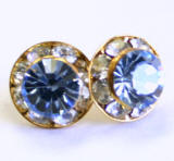 AR102 xilion chaton or rivoli stud earrings, 8mm, gold finished