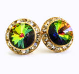 Swarovski Rondelle Stud Earrings, 15mm