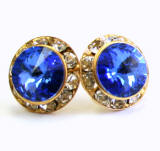 Swarovski Rondelle Stud Earrings, 15mm, allied trading