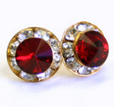 AR103 swarovski stud earrings, 8mm, gold finished