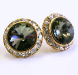 AR1051 swarovski rondelle gold stud earrings