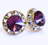 AR105 xilion chaton or rivoli stud earrings, 8mm