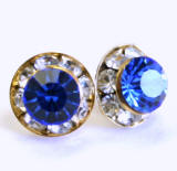 AR106 Xilion Chaton stud earrings, 8mm