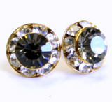 AR108 xilion chaton or rivoli stud earrings, 8mm, gold finished