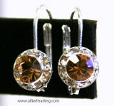 AR1105 Swarovski Lever back Earrings, 8mm, Allied Trading, Los Angeles