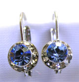 swarovski crystal lever back earrings, 8mm