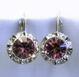 swarovski light amethyst lever back earrings