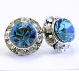 AR116 swarovski chaton or rivoli stud earrings, 11mm in diameter, allied trading, the earrings wholesaler