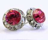 AR117 swarovski chaton or rivoli stud earrings, 11mm in diameter