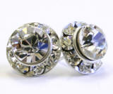 AR118 swarovski crystal chaton or rivoli stud earrings, 11mm in diameter