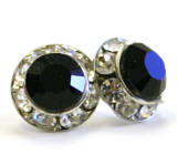 AR119 swarovski chaton or rivoli stud earrings, 11mm in diameter, allied trading, the earrings wholesaler