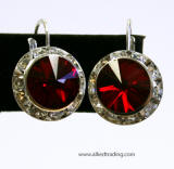 item # ar1200 swarovski rondelle lever back earrings, 15mm silver