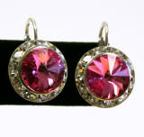 item # ar1201 swarovski rondelle lever back earrings, 15mm silver