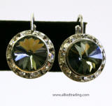 swarovski rondelle lever back earrings, 15mm silver