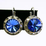 swarovski lever back earrings, 15mm silver