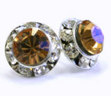 AR121 swarovski chaton or rivoli stud earrings, 11mm in diameter