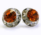 AR122 swarovski chaton or rivoli stud earrings, 11mm in diameter