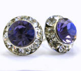 AR123 swarovski chaton or rivoli stud earrings