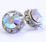 AR196 swarovski chaton stud earrings, 11mm