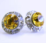 AR197 swarovski chaton stud earrings, 11mm