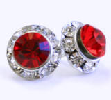 AR198 swarovski chaton stud earrings, 11mm