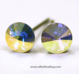 swarovski a/b round stone stud earrings, 5mm