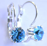 AR235 6 Prong Set Swarovski Leverback Earrings