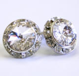 AR251 Swarovski Stud Earrings with Crystal Channel, 15mm