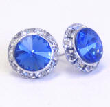 AR252 Swarovski Channel Stud Earrings, 15mm